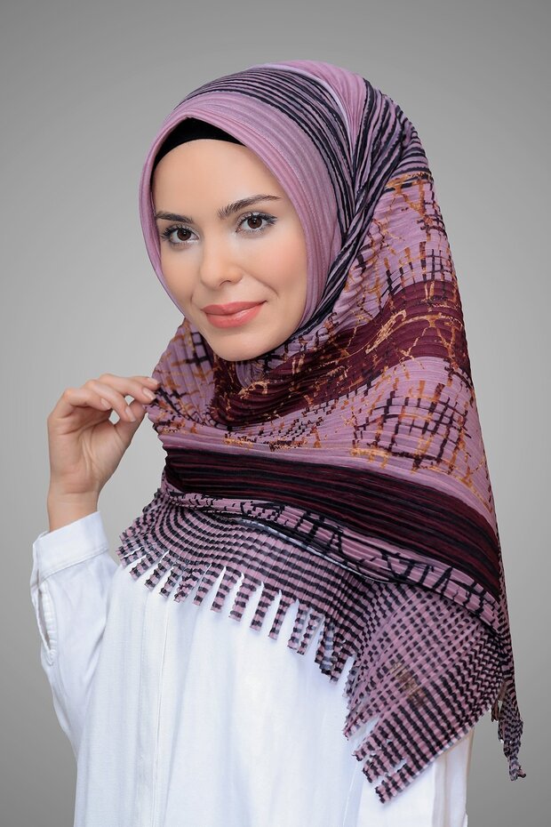 وشاح حجاب عملي جاهز ومتشابك من الألياف الأساسية مطوي على شكل زهرة 1818d4_18