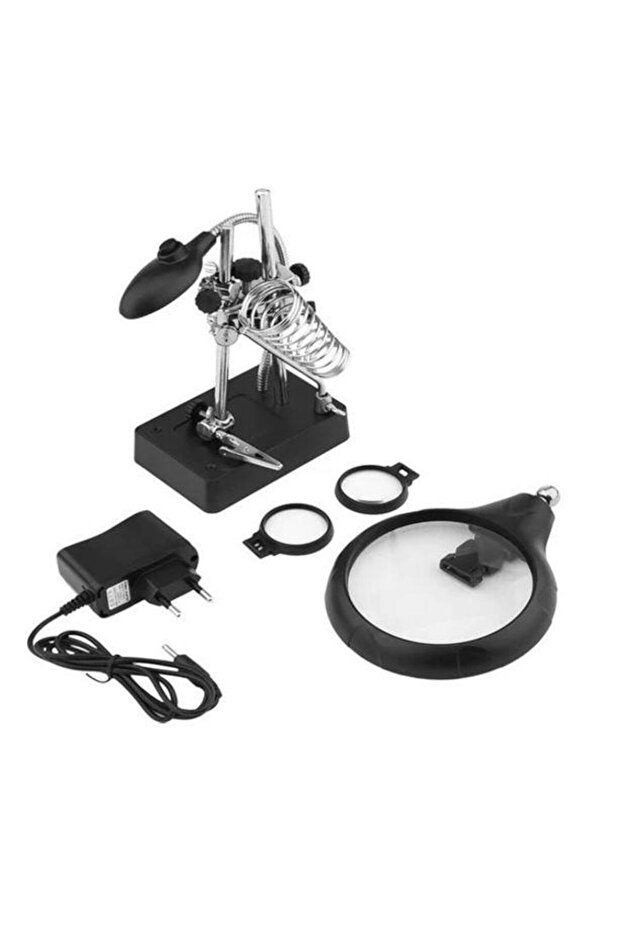 Mg16129-C Led Işıklı Büyüteçli - Mercekli Havya Sehpası 3. El Adaptörlü - 2