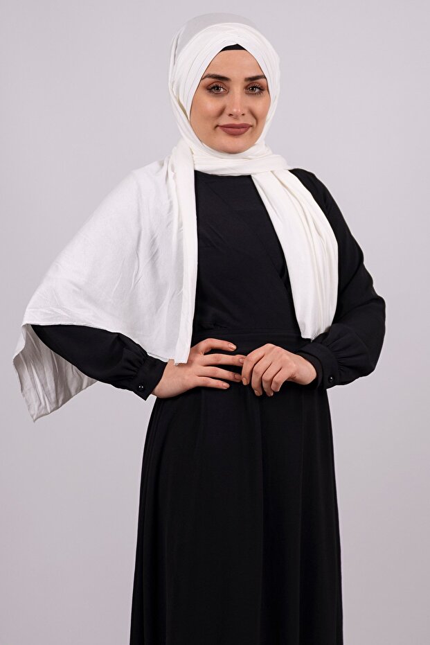 Cream Back Tie Shawl Viscose Fabric Three Stripes 2103_40