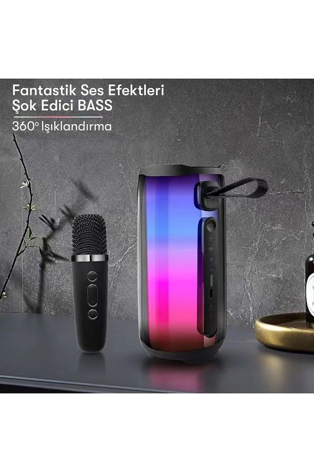 Mikrofonlu Hoparlör Ses Bombası 360°Ledli Dekoratif Gece Lambası Pluse 5 - 3