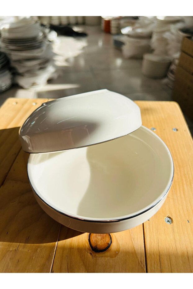 Porcelain Platinum Soup Plate (Set of 2) Zühre 100% Porcelain Silver Gilded Bowl
