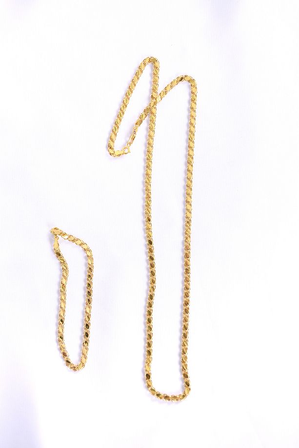 Arpa Pullu Altın Zincir Seti 14 Ayar 7.25 gr 3.5 Mm - 3