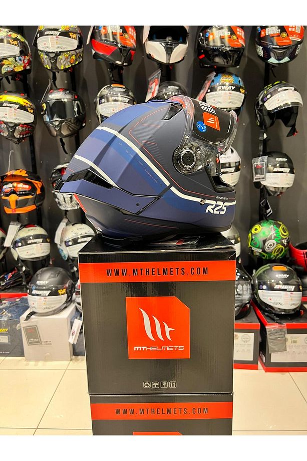 KASK MT FF118SV THUNDER 4 SV R25 C7 MAT MAVİ - 1