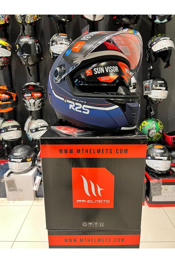 KASK MT FF118SV THUNDER 4 SV R25 C7 MAT MAVİ - 2