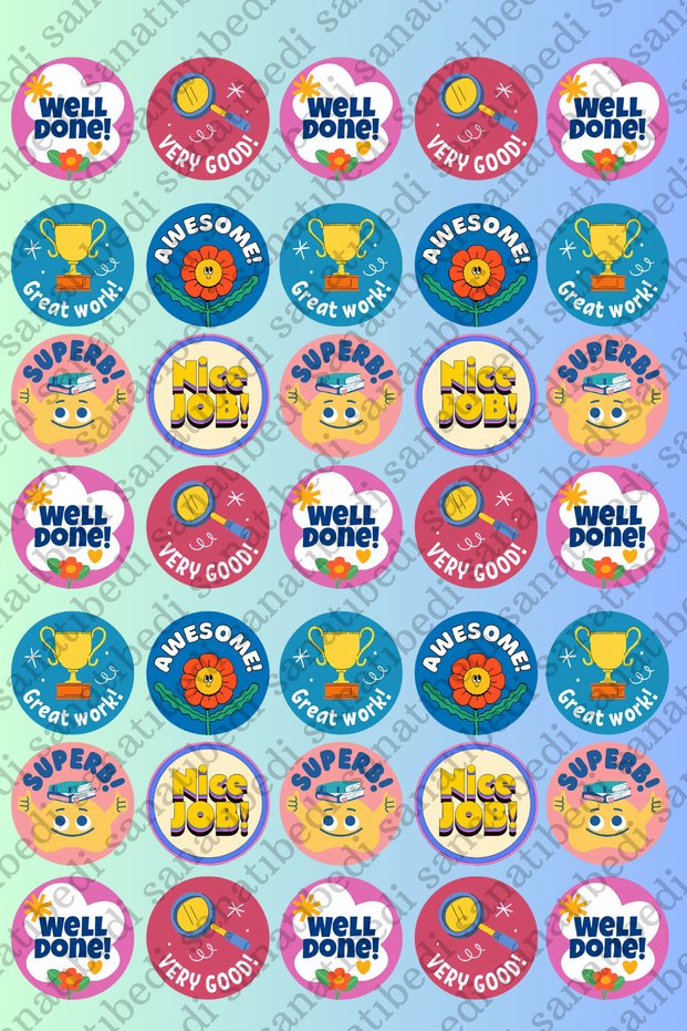 100 English Teacher Labels - School Motivational Homework Karne Sticker
