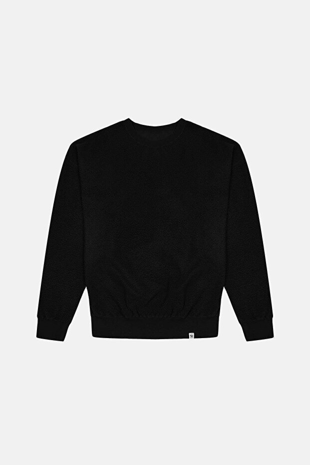 Teddy Çift Taraflı Sweatshirt - Siyah - 3