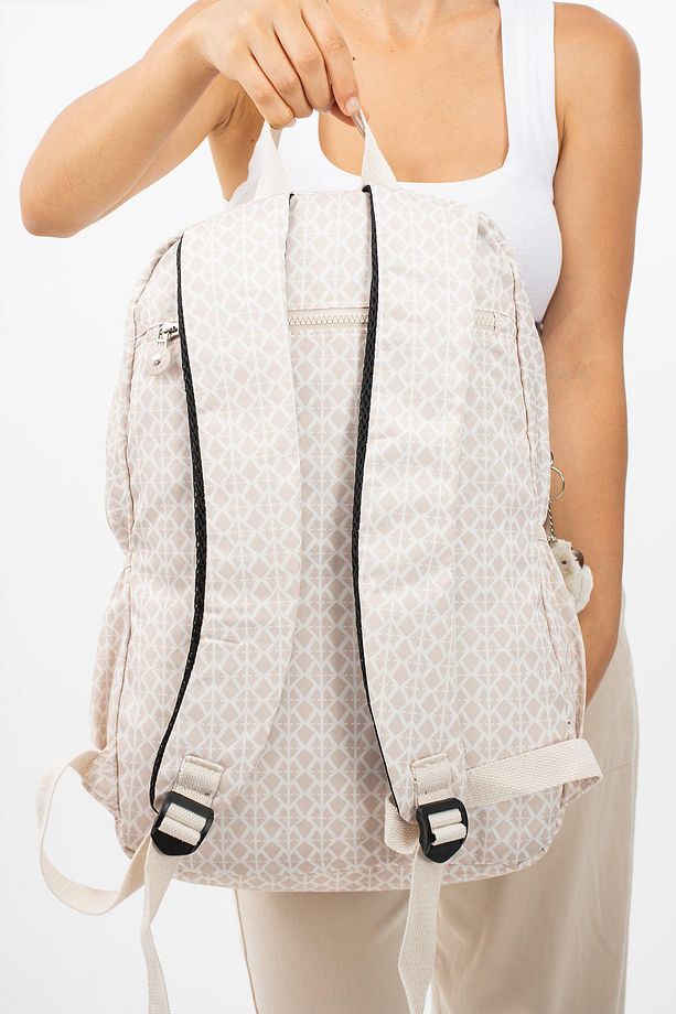Ultra Hafif Çok Cepli Su Geçirmez Sırt Çantası Unisex Desenli Krem (Model: 571-2E) - 3