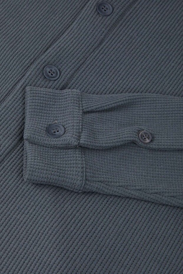 Waffle Gömlek - Antrasit - 3