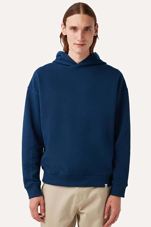 Basic Supersoft Hoodie - Indigo Mavi - 4