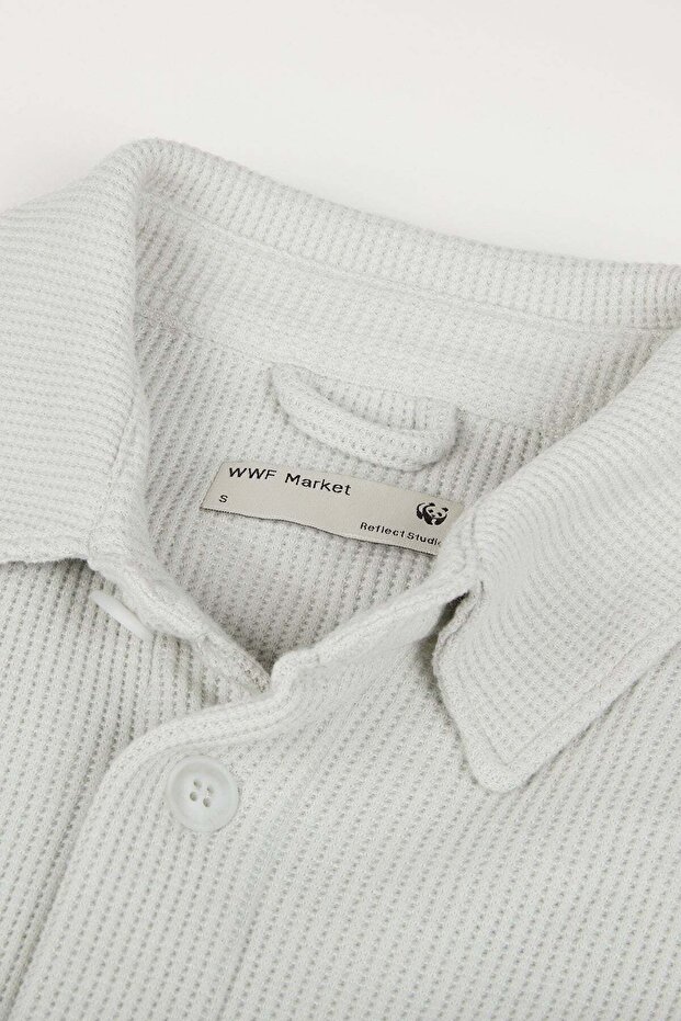 Waffle Gömlek - Açık Gri - 2