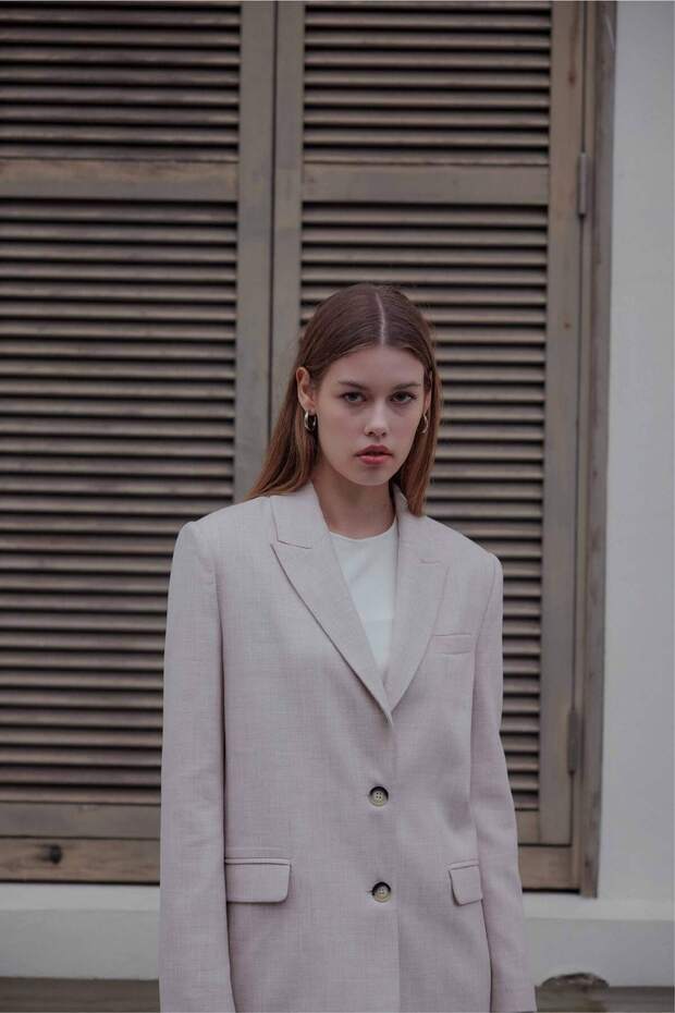 Çift Düğmeli Ceket - Bej - 7