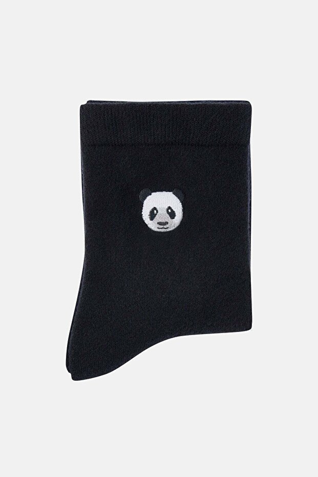 Panda Bambu Çorap - Siyah - 4