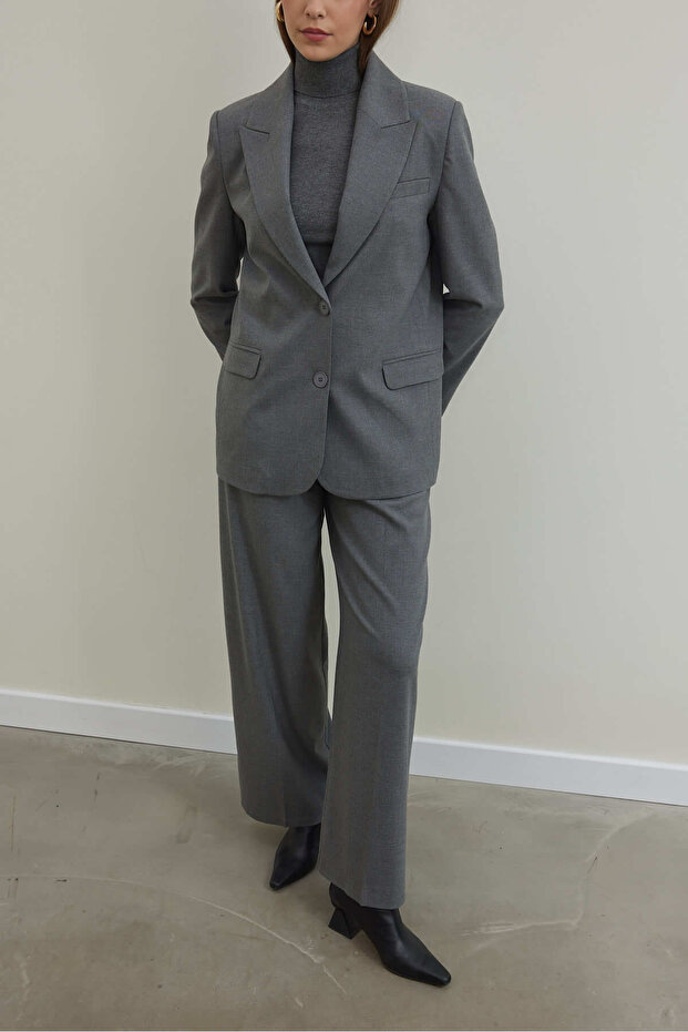 Double Button Jacket - Anthracite - 4