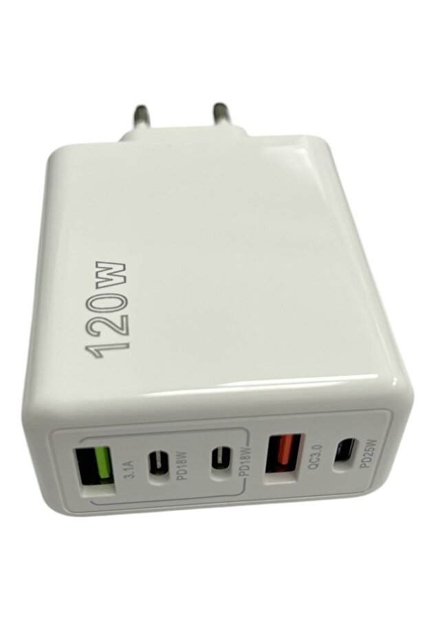 Xiaomi 5 Port 120 W Hızlı Şarj USB Tip C Şarj PD QC 3.0 USB C Şarj Adaptörü iphone Huawei Samsung - 2