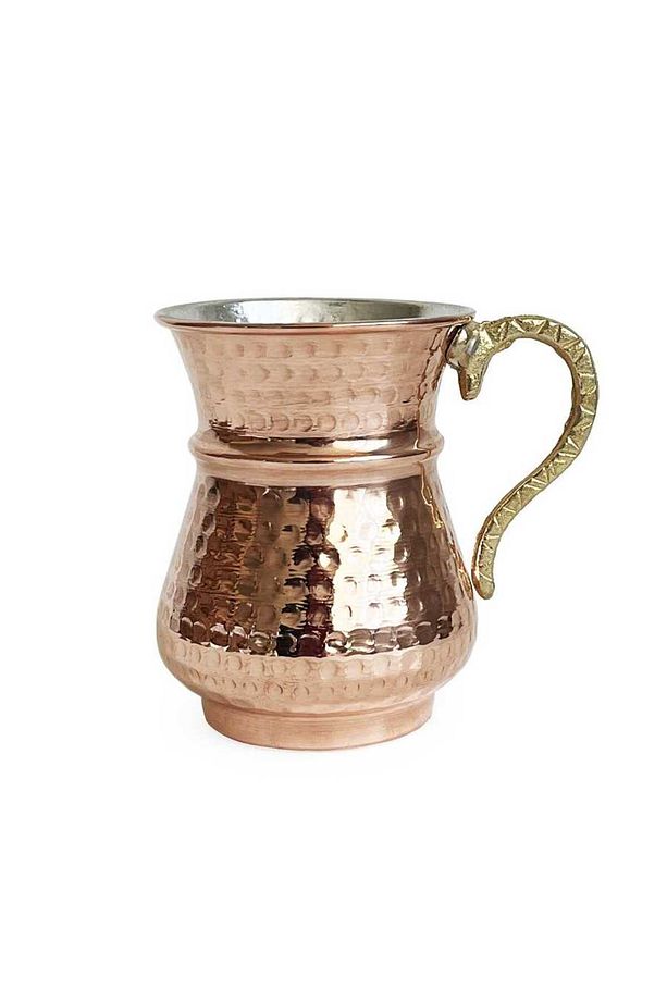 Bakır Maşrapa Bardak 6 Adet Ayran Bardağı Maşrapa Restoran Otel Cafe - 5