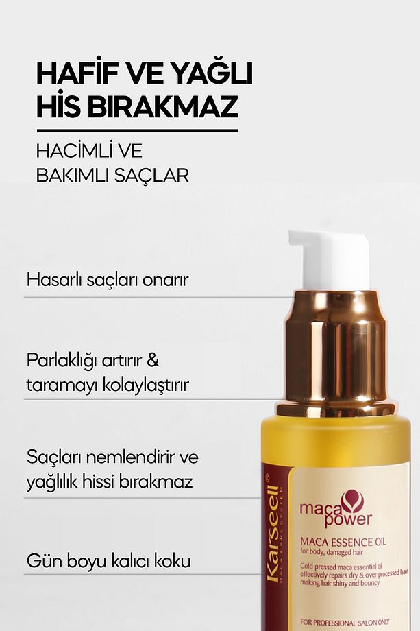 Argan Içerikli Saç Bakım Yağı 50 ml Maca Özü Saç Bakım Yağı Karsel - 5
