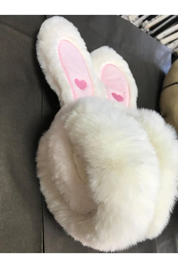 Cute Fluffy Furry Plush Rabbit Earmuff Kids Own Production