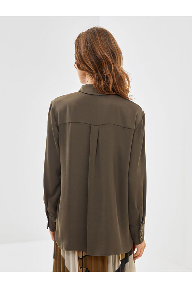 LCW Saten Kadın Gömlek - 4