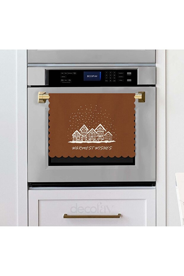 Cinnamon Color New Year's Eve and Slogan Pattern Laser Cut Bakery Cover