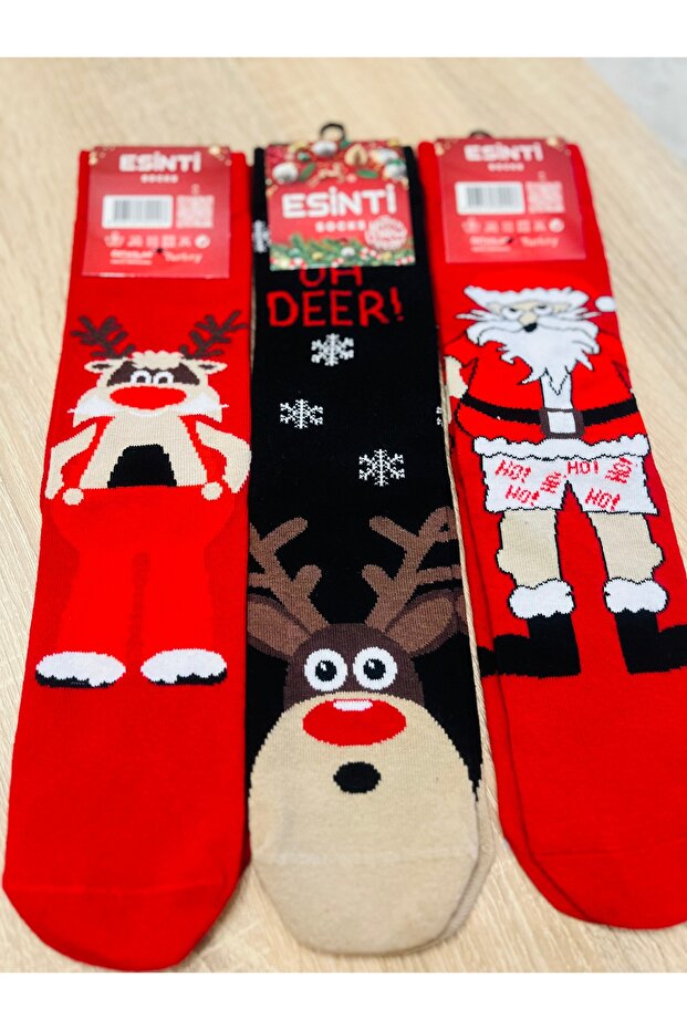 Yılbaşı 3 lü çorap seti - 2