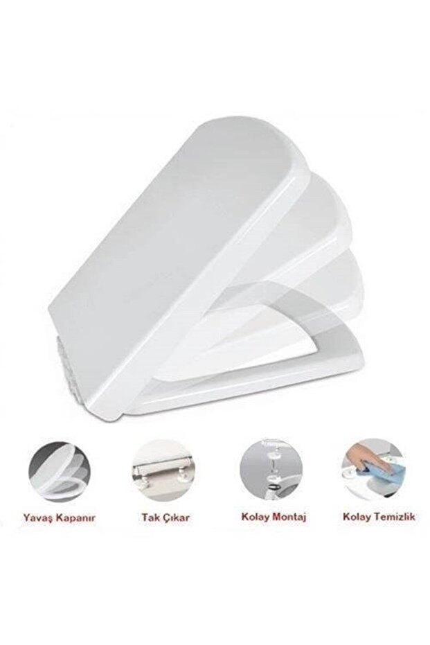 Nkp Kare Soft Close Yavaş Kapanan Amortisörlü Klozet Kapağı 0337 - 3