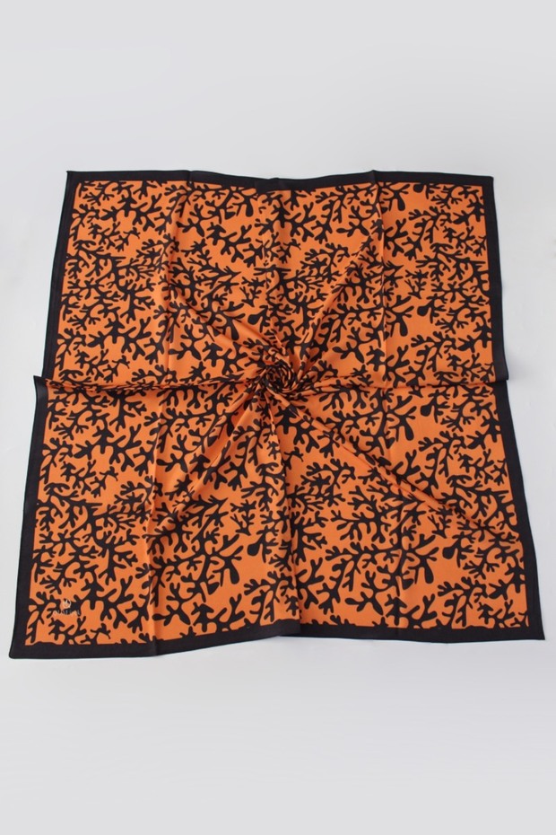 Patterned Moss Crepe Scarf - Tile