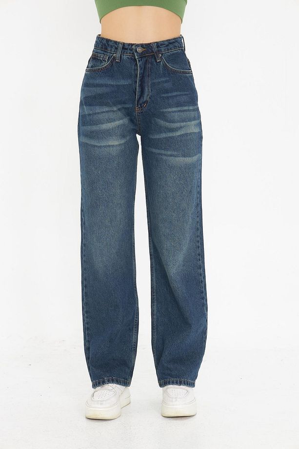 Straight Gölge Yıkamalı Kot Pantolon TİNT KAHVE - 3
