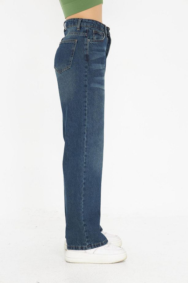 Straight Gölge Yıkamalı Kot Pantolon TİNT KAHVE - 4