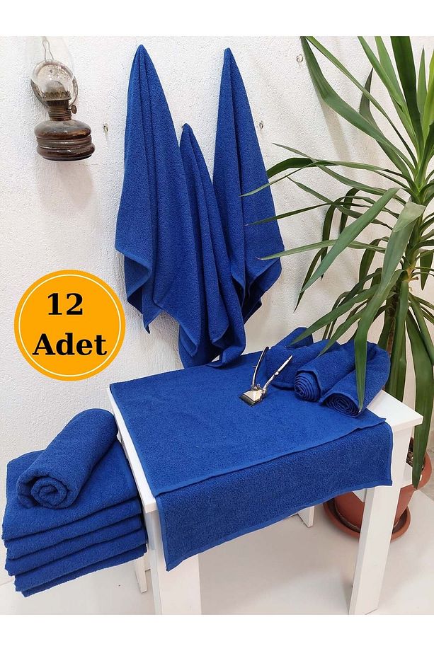 Royal Mavi Berber Havlusu Kuaför Havlusu 50x90 Cm 12 Adet - 1