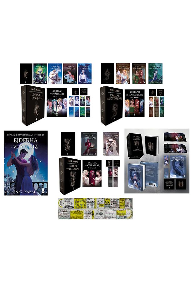 Hepimiz Gökyüzü Olmak İstedik N. G. Kabal 5 Kitap Set Ciltli (4'ü Kutulu Ejderha ve Yıldız Kutusuz) - 1