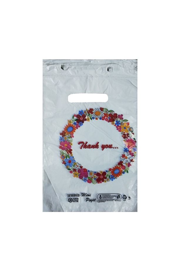 Beyaz Poşet 100'lü No 0 Takviyeli Poşet 20x30 cm El Geçme Baskılı Poşet Blok Poşet - 2