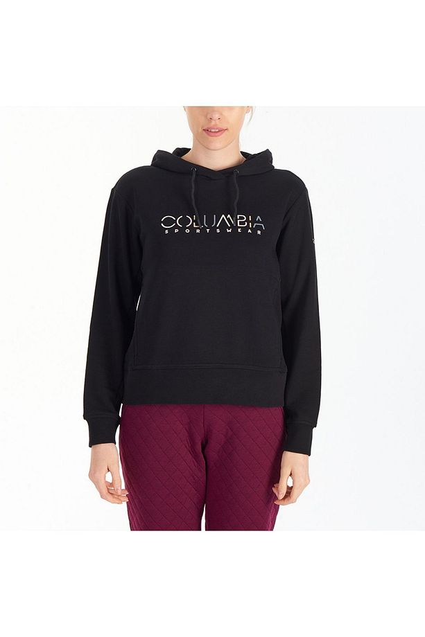 CSC Basic W Columbıa Stencil Kapüşonlu Kadın Sweatshirt - CS0300 Siyah - 1