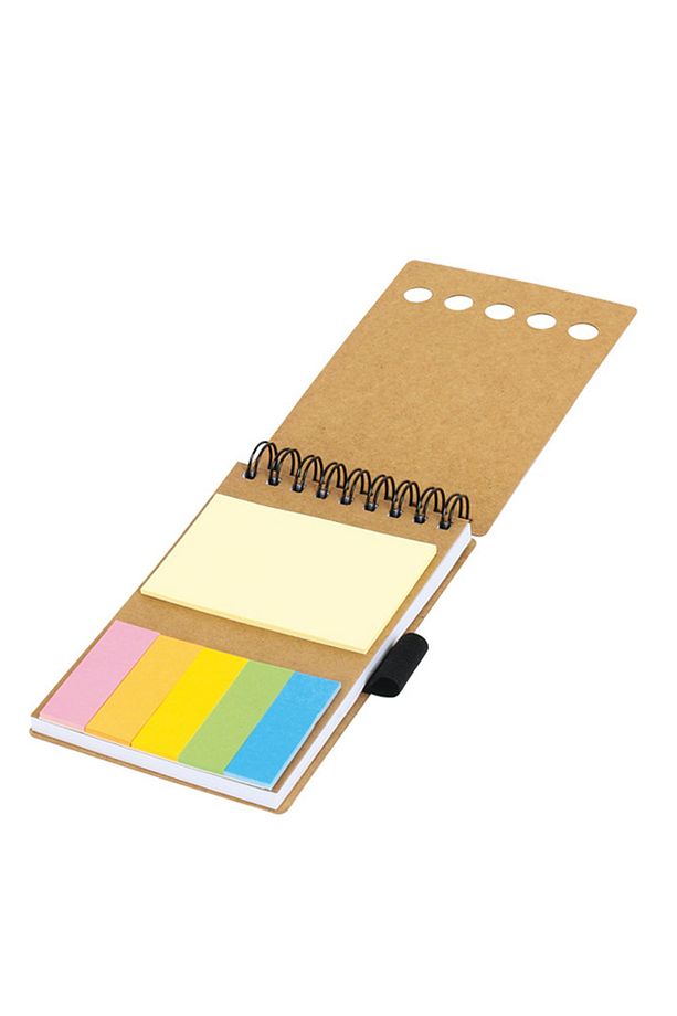 Üstten Spiralli Sert Kraft Kapaklı Not Defteri - Yapışkanlı Post-it Seti - 2
