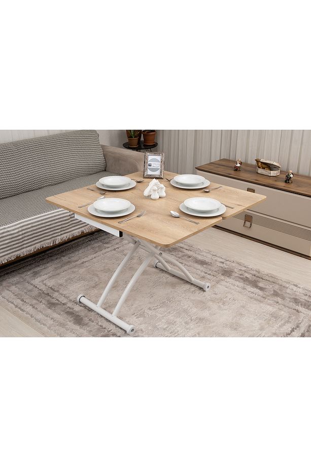 Mini Juppo Üst Tabla Mdf Velimeşe Oval Köşe Alt Ayak Beyaz Dışa Kıvrım - 3