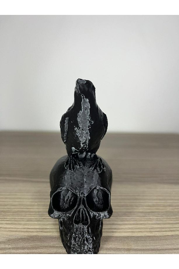 3D Karga ve Kafatası Dekoratif Biblo - 1