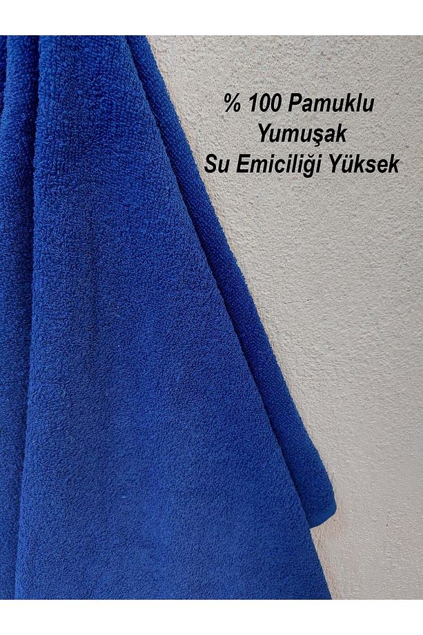 Royal Mavi Berber Havlusu Kuaför Havlusu Sporcu Havlusu Yüz Havlusu Baş Havlusu 50x90 Cm 3 Adet - 3