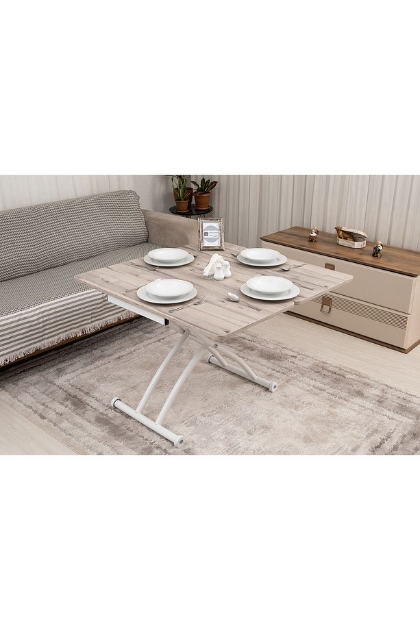 Mini Juppo Üst Tabla Mdf Floransa Oval Köşe Alt Ayak Beyaz Dışa Kıvrım - 3