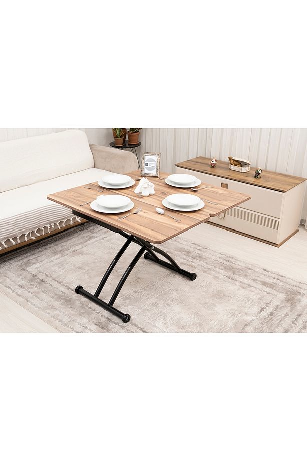 Mini Juppo Üst Tabla Mdf Urartu Oval Köşe Alt Ayak Siyah Dışa Kıvrım - 3