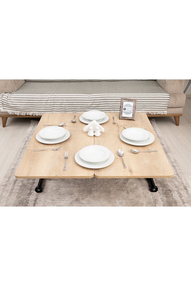 Mini Juppo Üst Tabla Mdf Velimeşe Oval Köşe Alt Ayak Siyah Dışa Kıvrım - 5
