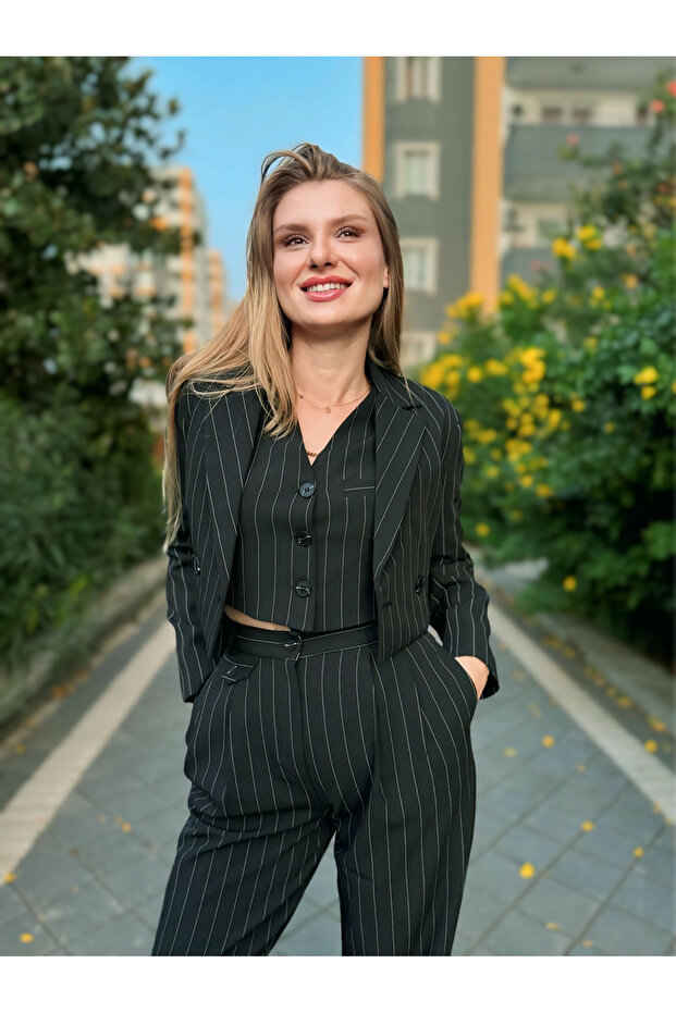 Premium Çizgili Yelek - 1