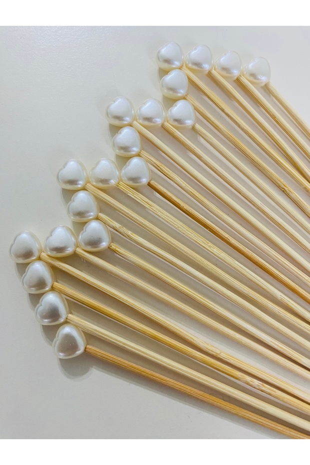 No:84 - 25 Pcs 15 cm Heart Cocktail Long Toothpicks