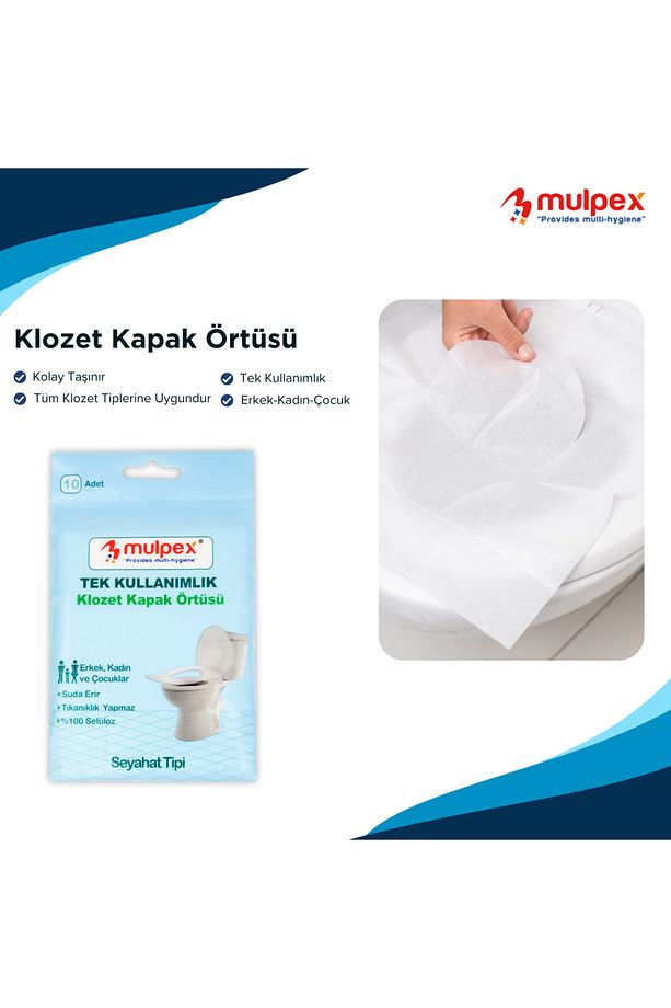 Tek Kullanımlık Suda Çözünür Klozet Kapak Örtüsü - 3 x 10 lu Paket - 8