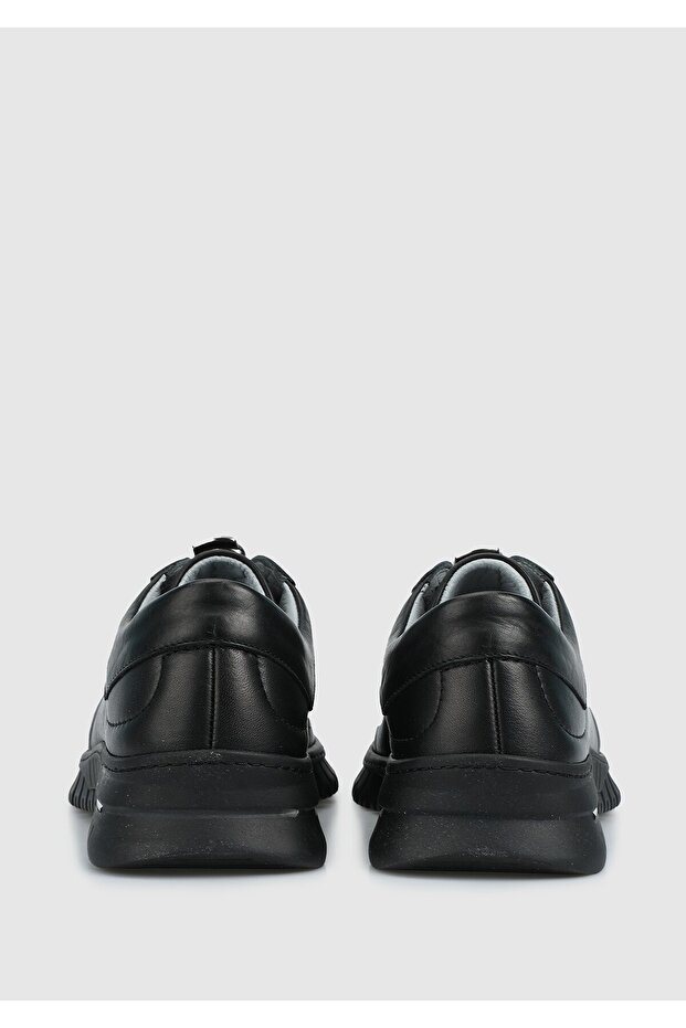 Siyah Deri Kadın Ayakkabı - 4