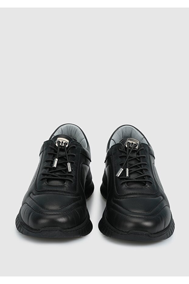 Siyah Deri Kadın Ayakkabı - 3