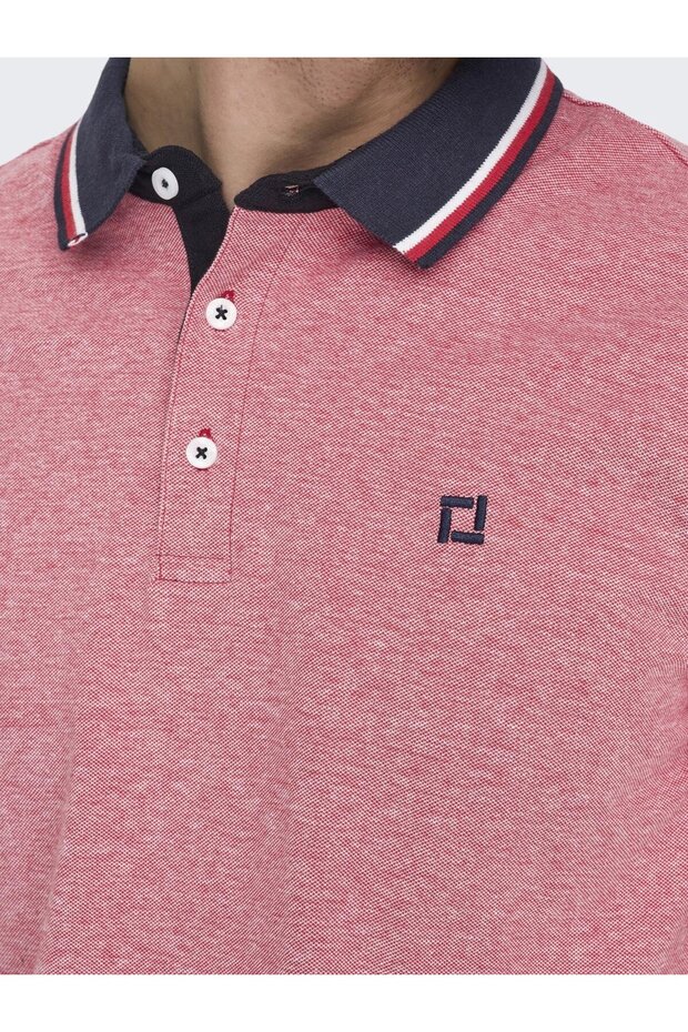 Onsfletcher Life Slim Ss Polo Noos 22024827   Racing Red - 5