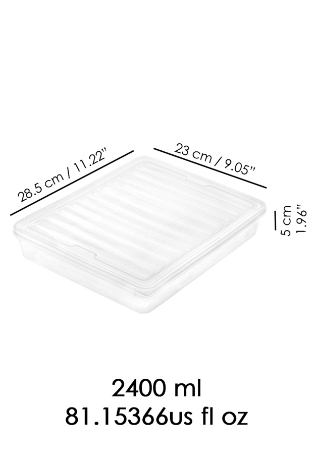 Microwave-Compatible Storage Container with 4 Clear Lids - Organizer Food Supply Container 4X2400Ml - 6
