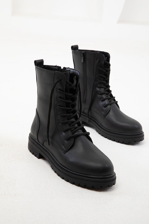 Siyah-Siyah Kadın Bot & Bootie 13786 - 2