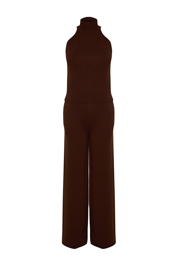 Brązowy zestaw 3-częściowy z golfem TWOAW25AU00035 - 7