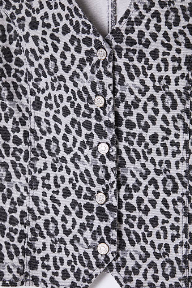 Többszínű állatmintás nagyméretű farmermellény TBBSS25BH00006 - 7