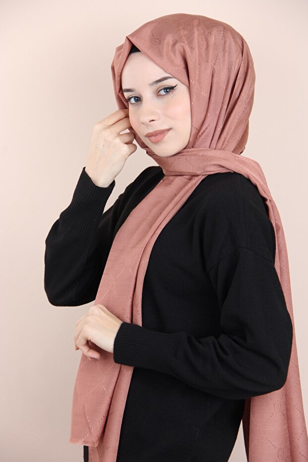 Bakır Piramit Monogram Şal - 3